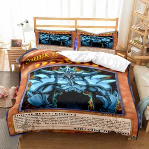 Beddengoedsets Anime Yu Gi Oh Blue Eyes White Dragon Twin Dubbel kinderbeddengoedset Dekbedovertrekset