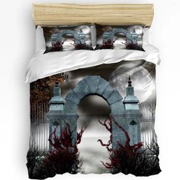 Ensembles de literie Arch Stone Moon Night Fog House Porte 3pcs Ensemble pour chambre à coucher lit double maison textile housse de couette couette taie d'oreiller