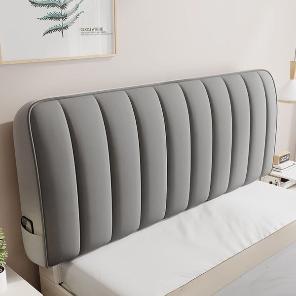 Juegos de cama Llegada Acolchado de alto grado Cubierta de cabecera de felpa suave con color sólido Gris Todo incluido Terciopelo Acolchado Cabeza de cama 230626