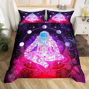 Ensemble de literie Astronaute Coup de couette coquette reine, espace extérieur de la taille de la reine 3pcs pour les enfants filles adultescomForter Soft avec 2 caisses H240521 FSCX