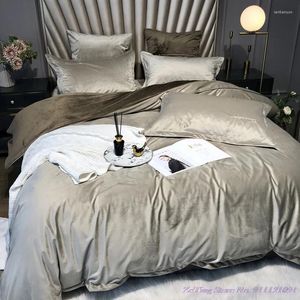 Juegos de cama de cama otoño set de invierno simple cubierta edredón gruesa seda frana de terciopelo