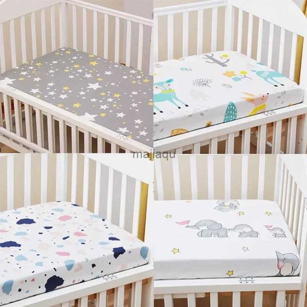 Juegos de ropa de cama Cama para bebé Sábana ajustable de algodón puro Sábana para bebé Suministros para madre y bebé Funda de dibujos animados Funda de cama Juego de cama L240110