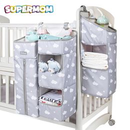 Juegos de cama Organizador de cuna para bebé Cama de bebé Bolsa de almacenamiento colgante Desmontable Organizador de pañales para niños Juego de cama para niños Organización de guardería 230309