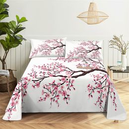 Beddengoed sets Mooie Bloem 0 9 1 2 1 5 1 8 2 0 m Digital Printing Polyester Bed Flat Laken Met Kussensloop Print Set 230710