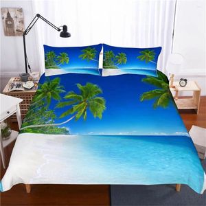 Beddengoed sets prachtige landschapset 3d print bergrivier dekbedovertrekje cartoon bed huis grappige quilt