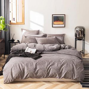 Sets de ropa de cama Conjunto de cubierta de cama 3 PCS Doble color oscuro Oscuro de microfibra edredón nórdico de almohada de algodón Tamaño del rey