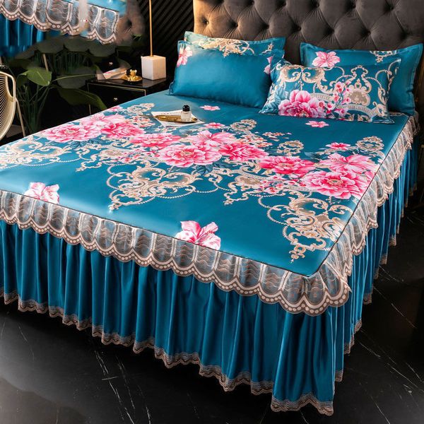 Juegos de ropa de cama Juegos de vestimenta de la cama Cajas de almohada de encaje 3 piezas establecidas para King Queen Doble Top Fashion Flower 230816