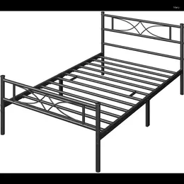 Ensembles de literie Cadres de lit Cadre en métal avec tête de lit Pied de lit Meubles de chambre à coucher