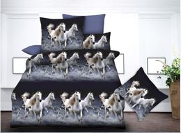 Beddengoed sets bed linnen druppel reactief print paardenbladen en kussencases set western 3/4pcs dekbed dubbele 2023