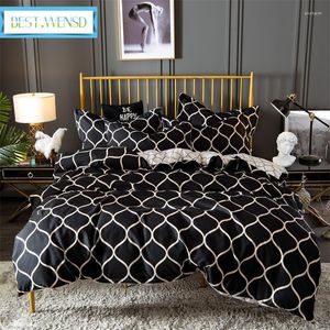 Beddengoed sets bedboetes kwaliteit winter zwart dekbedoverdek dikke bed kleding king dekter set quilt met kussen