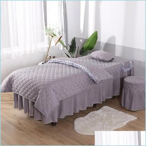 Ensembles de literie Ensembles de literie 4 pièces Salon de beauté Mas Spa Linge de lit Draps Couvre-lit Taie d'oreiller Couette Er Set Drop Delivery 2022 Accueil Garde Ottw8