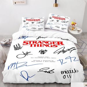 Ensembles de literie Ensembles de literie Stranger Things Set Single Twin Fl Queen King Size Lit Aldt Kid Chambre 011 230211 Drop Delivery Home Garden Dhfuy