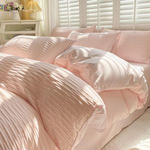 Beddengoed sets beddings winter seersucker bed vierdelige set gewassen katoenen vellen gemonteerd quilt deksel niet-koepel pure laken