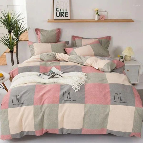 Ensembles de literie, ensemble de draps avec oreiller... Parure de lit King Size, housse de couette, drap de lit Double pour Couple, couvre-lit confortable