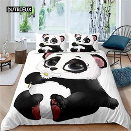 Ensembles de literie en noir et blanc couverture de couette garçons filles mignons ensembles géants enfants dessin animé motif animal décor