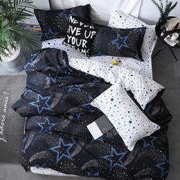 Juegos de cama Black Star Juego de cama de alta calidad Funda nórdica cama Sábana plana funda de almohada suave Twin Single full queen king 220908