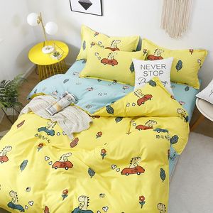 Beddengoedsets Zwart Wit Geometrische geruite Gedrukt Kid Bed Cover Set Dekbedoverd Volwassen Kinderkussencase Dekmotter