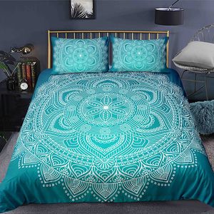 Ensembles de literie Bohème 23pcs Boho Mandala Ensemble de literie Twin Queen King Size Couette Housse de couette et taie d'oreiller Draps doux 230324