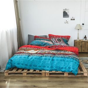 Juegos de ropa de cama Conjuntos de ropa de cama de edredón 3d de algodón bohemio Juego de funda nórdica bohemia de lujo Funda de almohada Queen King Size Ropa de cama Colcha 230211