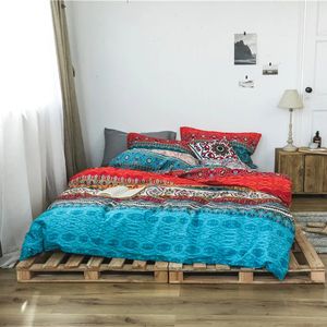 Conjuntos de ropa de cama de algodón bohemio, juegos de edredón 3d, juego de funda nórdica bohemia de lujo, funda de almohada, tamaño Queen, ropa de cama, colcha 231009