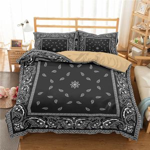 Ensembles de literie Boho Bandana Ensembles 2 Housse de couette 3 pièces Couette respirante avec 1 2 taie d'oreiller Paisley 230413