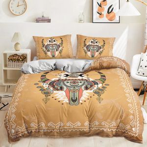 Beddengoed sets Boho Bohemian Stijl 3D Print Set Zacht Dekbedovertrek Quilt Kussensloop Thuis Textiel Beddengoed voor kinderen 231214