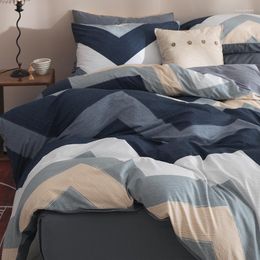 Beddengoedsets Boho King Dekbedovertrek Modern Home Set Katoen Jacquard Strepen 3-delig Inclusief bijpassende kussenhoezen