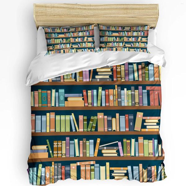 Sets de ropa de cama Libro de estantería Libro de comodidad impresa Dórmpe Cubierta de almohada Casa de la almohadilla del hogar