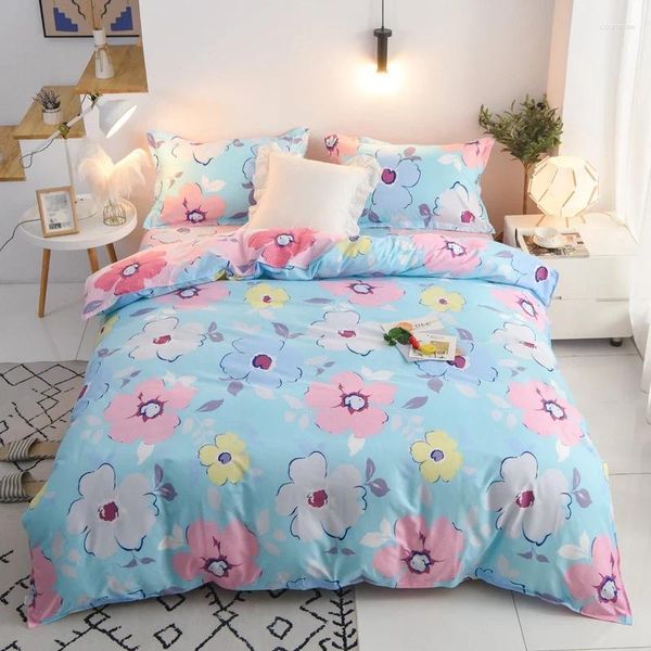 Ensemble de literie Cactus Modèle géométrique 4pcs Girl Boy Cover Cover Ensemble de couette pour enfants adulte