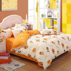 Juegos de cama de ropa de cama de dibujos animados papas fritas para el hogar.