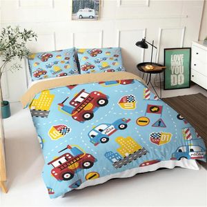 Ensembles de literie Cartoon Car Robot Match Kid