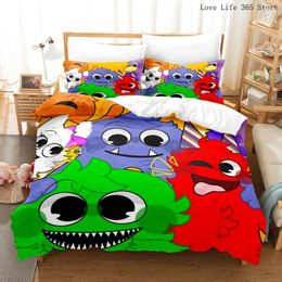 Conjuntos de ropa de cama Juego de dibujos animados Garten de BANBAN Ropa de cama Individual Doble Tamaño completo Decoración del hogar para niños Niñas Niños Lindo Anime Funda nórdica