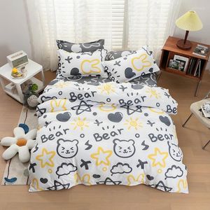 Ensembles de literie Cartoon Kids Couchet Cover Set mignon Bear Boys Boys-Friendly Bedclothes Counter, lin de lit de couette 150x200cm