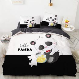 Ensembles de literie dessin animé Panda Ensemble pour enfants pour enfants Baby Girls Drevet Cover Wire