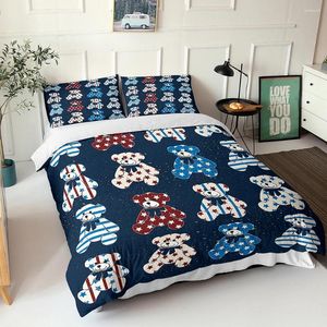 Conjuntos de ropa de cama para colchas para el patrón de oso de peluche con estampado en 3D de los niños y la cubierta de cama de material suave Textiles para el hogar