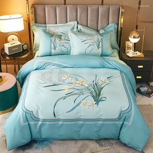 Beddengoed sets Chinese stijl katoen 4 st quilt cover laken met kussensloop set dekbed volle king