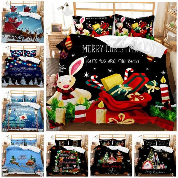 Ensembles de literie Ensemble cadeau de Noël 1/20 abondance de taies d'oreiller King Size Santa Claus Coubitre pour enfants