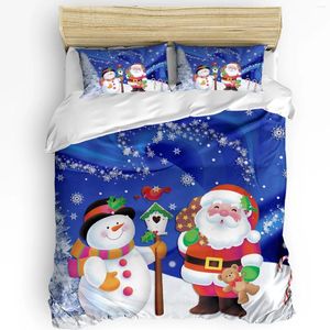 Beddengoed stelt kerst Santa Snowman Snowman Snowflake dekbed Bed Set