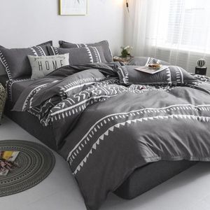 Beddengoed sets Clarom Classic Set Gray Summer Bed Linen HD49 4pcs Side 200/200 Cover Pastoral AB Sheet Deksel