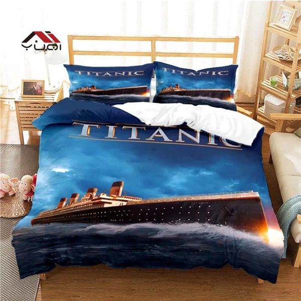 Conjuntos de ropa de cama Classic Movie Titanic Duvet Set para Aldult Kids Bed Game Coilt Controlador de 6 tamaños