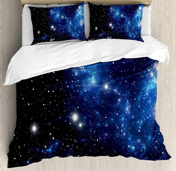 Conjuntos de ropa de cama Constelación Juego de funda nórdica Espacio exterior Estrella Nebulosa Cúmulo astral Astronomía Tema Galaxia Misterio Decoración 3 piezas