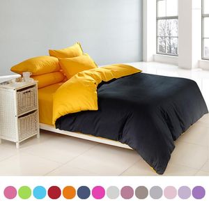 Juegos de cama de algodón 600tc 4 piezas Set 28 sólido de tapa dórmica de color sábanas de cama de color negro color naranja de color naranja#HM4532