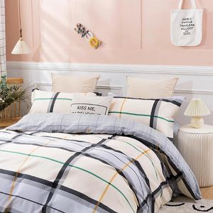 Ensembles de literie Coton Lattice Bed Cover Set Boy King Duvet 200x230cm Feuilles adultes avec taies d'oreiller Coufortre CM-4