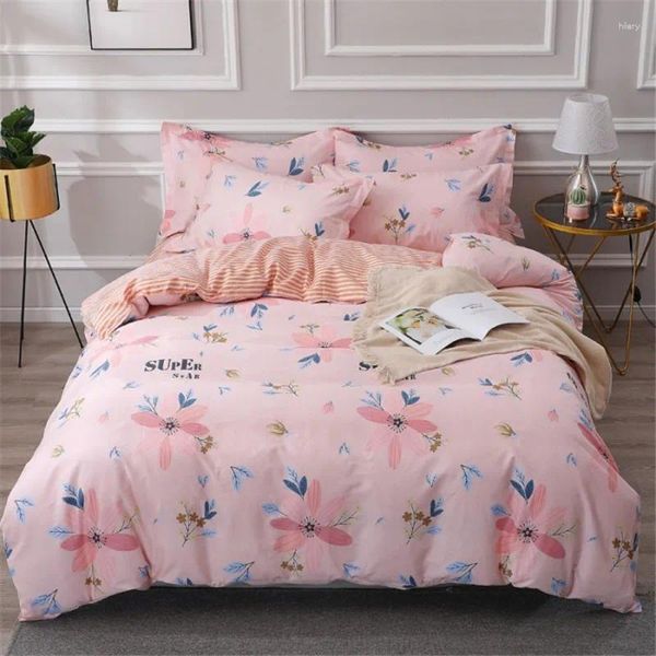 Ensemble de literie Cotton Pink Set 3d HD Digital Imprimé 3/4 Piece Cover Soft Brepwant Luxury Quilt Countes