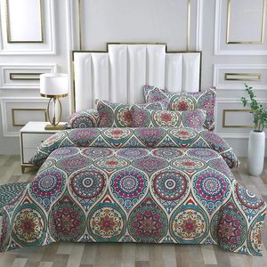 Beddengoedsets Katoen Premium Gewatteerde Sprei Vintage Boheemse Stijl Dekbedovertrek 4/6 Stuks 1 Quilt 1 Sprei 2 Kussenhoezen