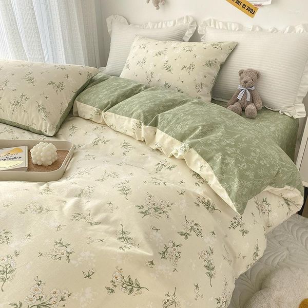 Ensembles de literie coton petit lit fleuri ensemble quatre pièces lin trois pièces cadeau achat groupé