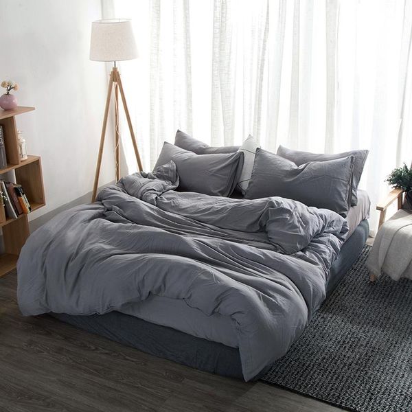 Conjuntos de ropa de cama de algodón suave conjunto de invierno edredón simple funda de cama fundas de almohada tamaño king ropa de cama textil para el hogar DB60CD