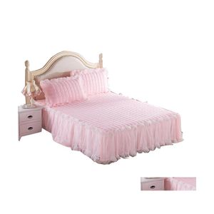 Beddengoed sets creatief 1 stuk kanten bed rok add2 stuks kussencases prinses sprei sheet voor er king/queen size drop levering ot6ho