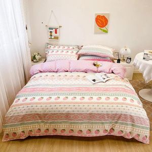 Conjuntos de ropa de cama con estampado de flores, ropa de cama de otoño, Sábana para el apartamento, funda de edredón, funda de almohada, juego de cuatro piezas de tres piezas