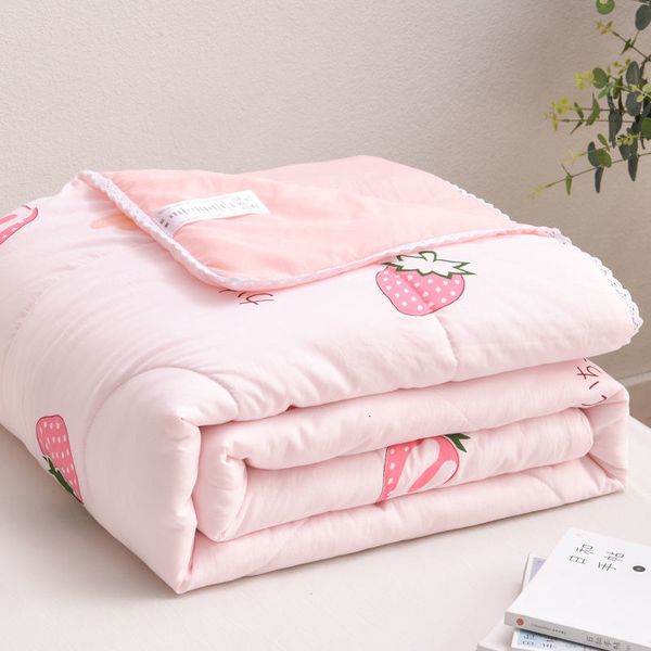 Ensembles de literie Mignon Couette Mince Couette avec Dentelle Florale Haute Qualité Enfants Roi Animaux Fruits Couvre-lit Adulte Patchwork Lit Couvertures 230721